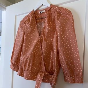 MADEWELL V-NECK COTTON PRINT TOP